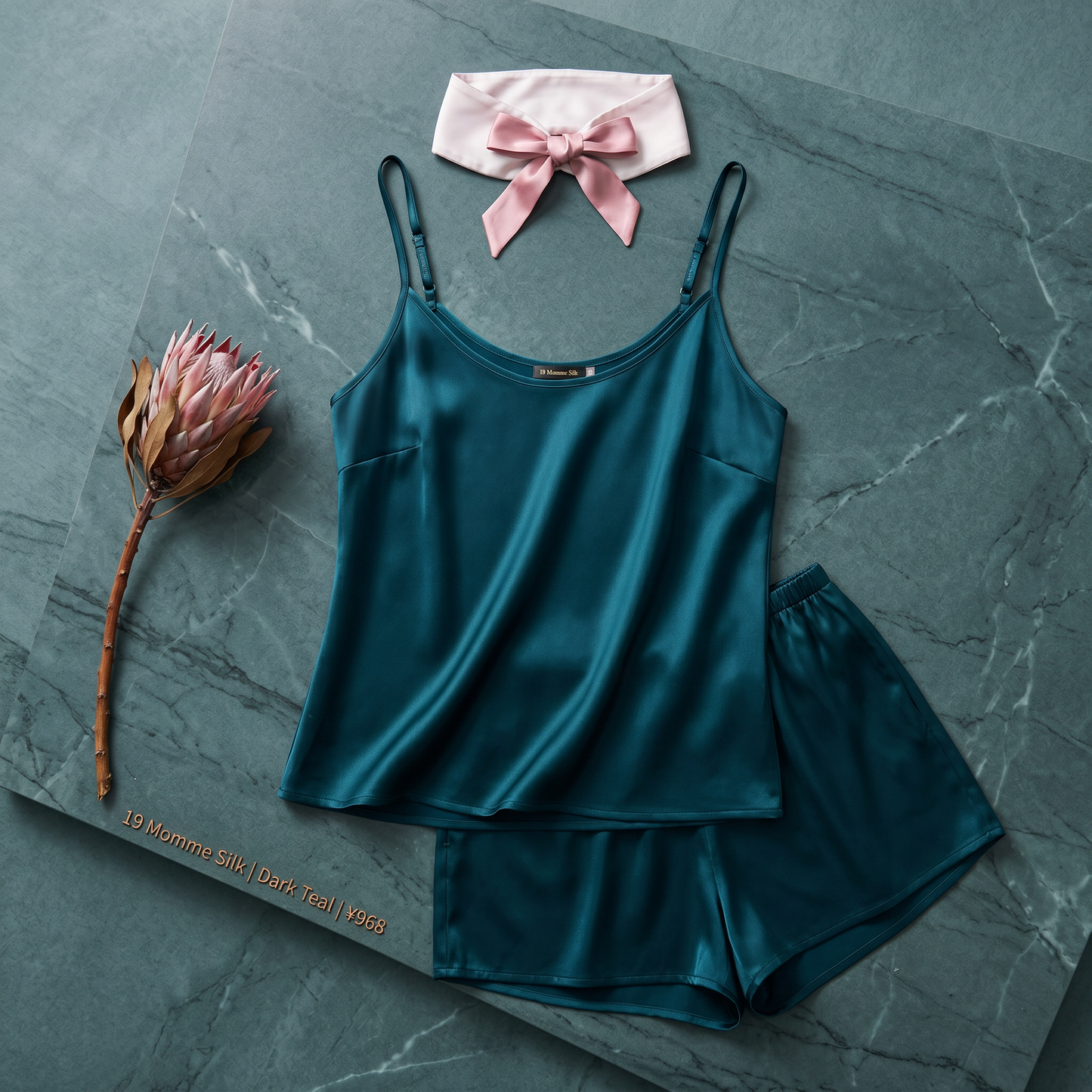 19 Momme Silk Camisole Shorts Two-Piece Home Set