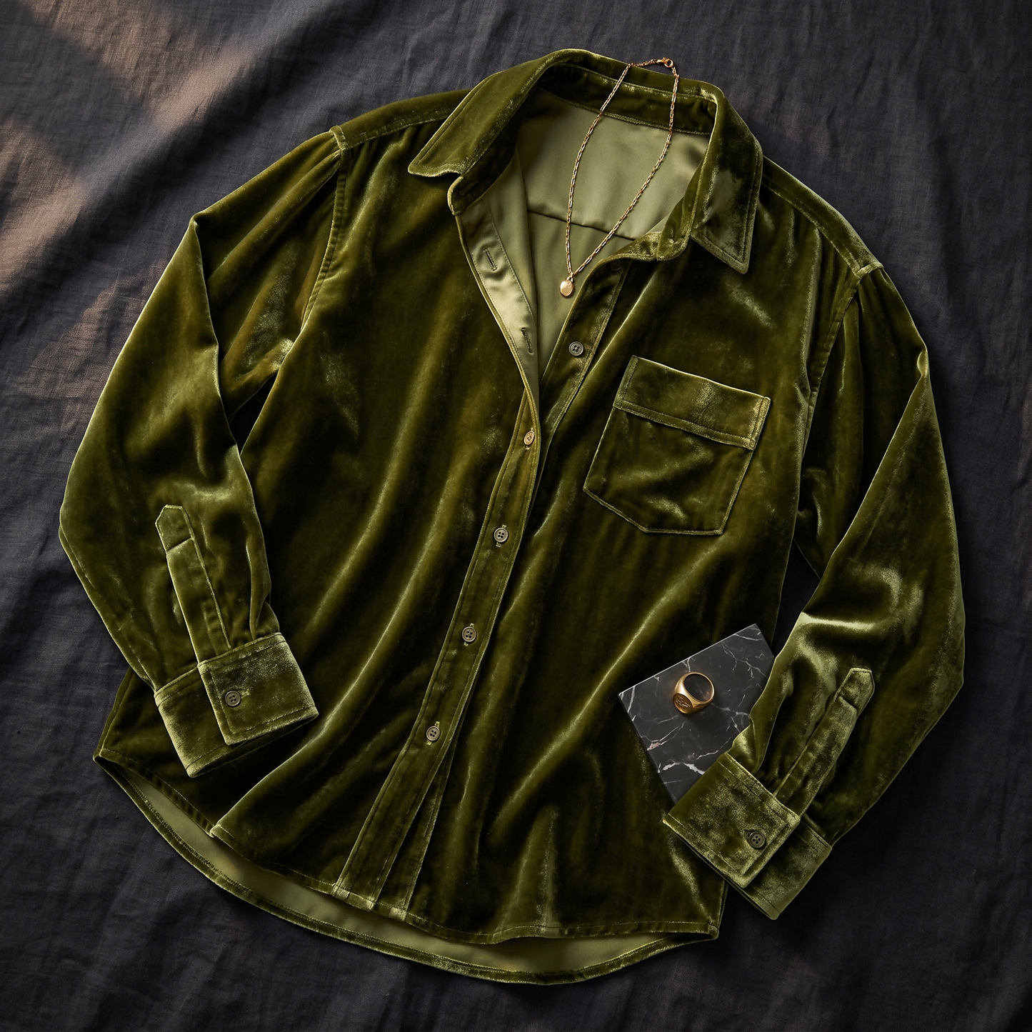 City Daily Collection 19 Momme Grade 6A 100% Mulberry Silk Velvet Shirt