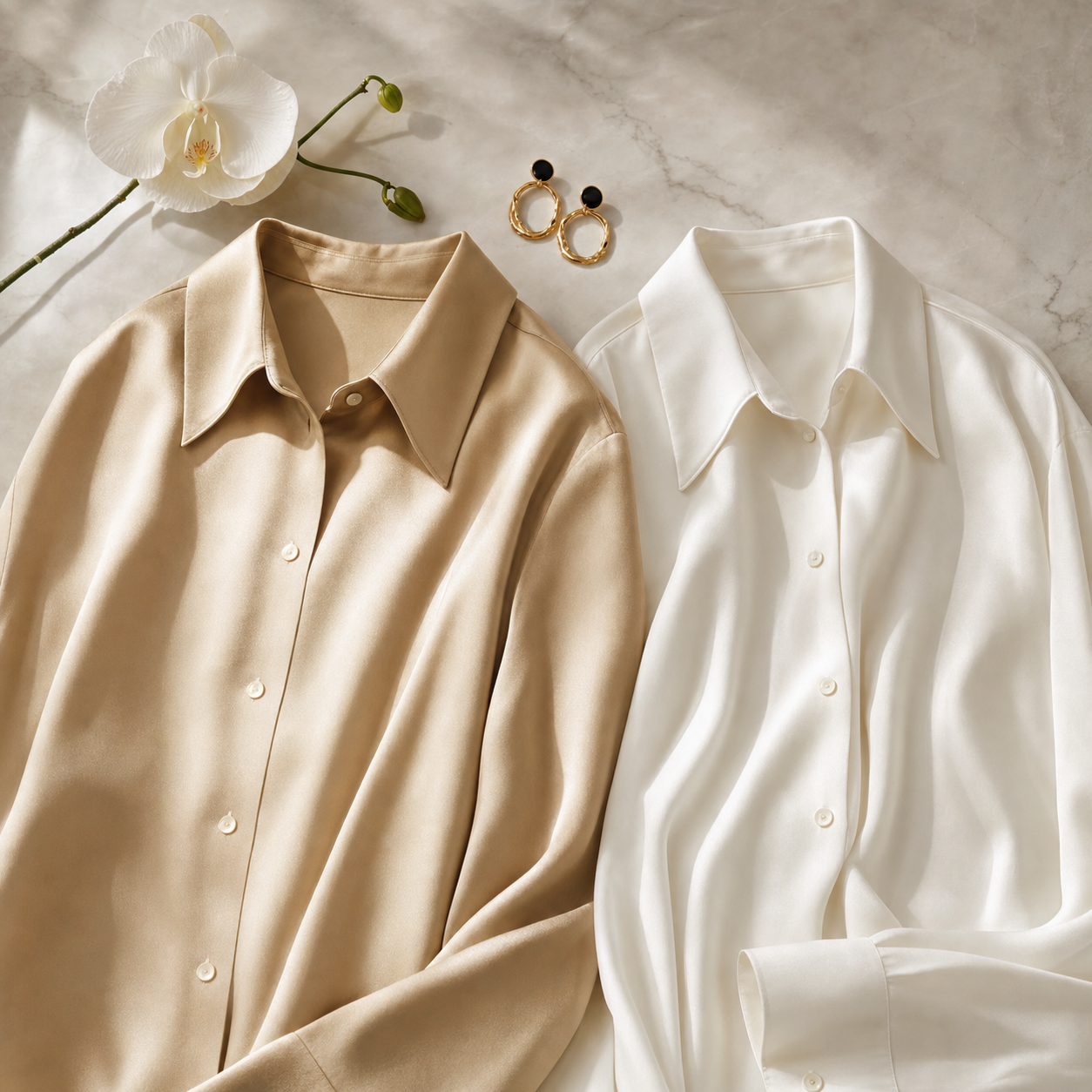 City Daily Collection 22 Momme Grade 6A 100% Mulberry Silk Crepe de Chine Shirt