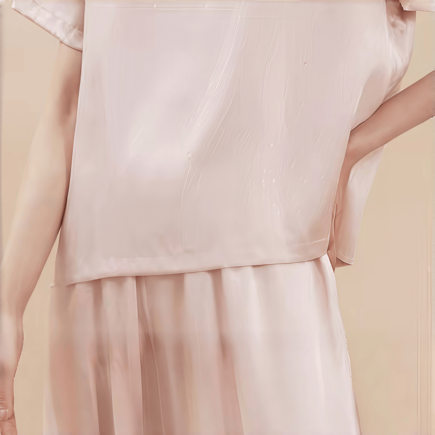 19 Momme Grade 6A Mulberry Silk Short Sleeve Wide-Leg Pajama Set