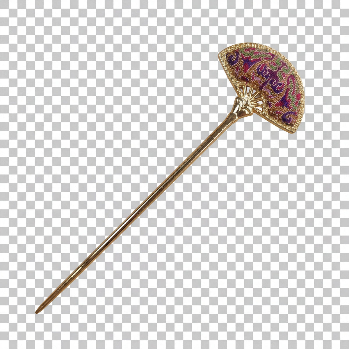 Zhuang Brocade Folding Fan Hairpin