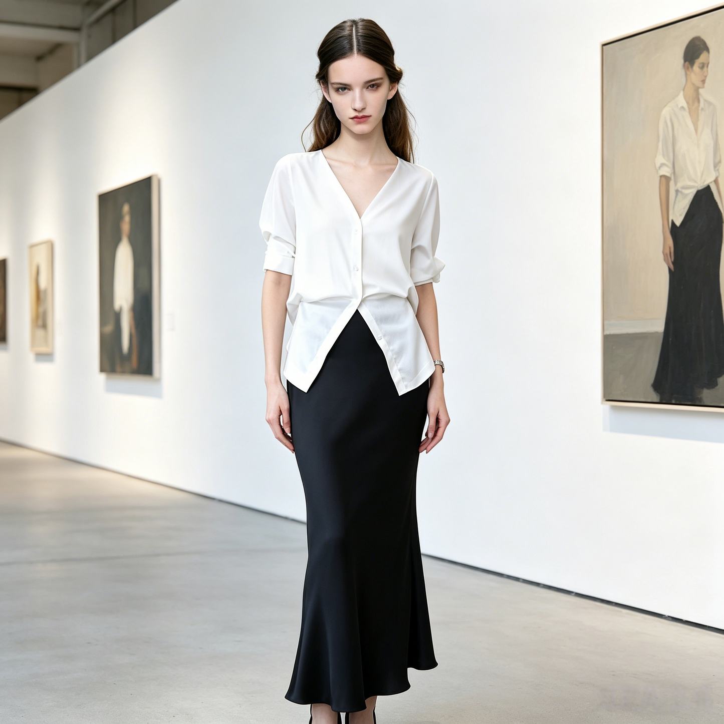 City Daily Collection 19 Momme Grade 6A 100% Mulberry Silk Crepe de Chine Mermaid Fishtail Skirt