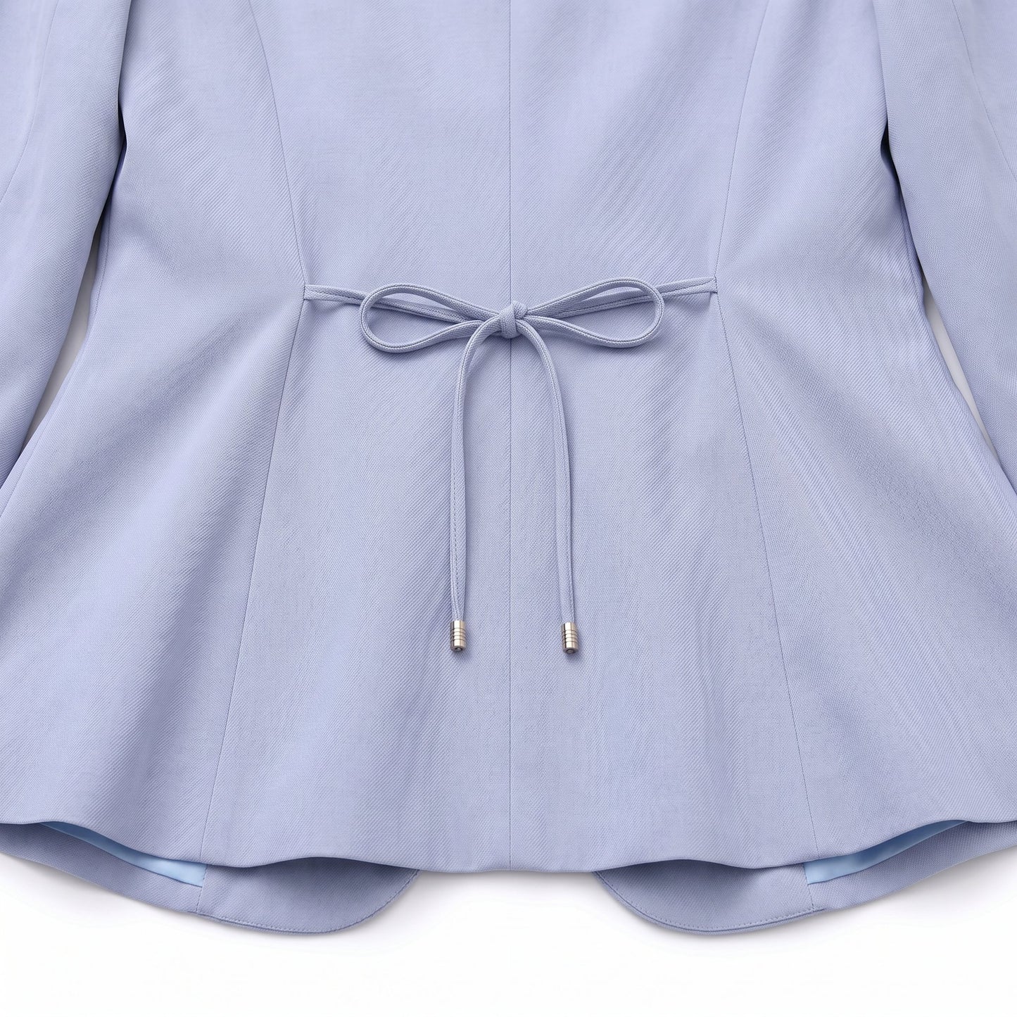 New Chinese Style Collarless Silk Blazer 3/4 Sleeve (Light Blue)
