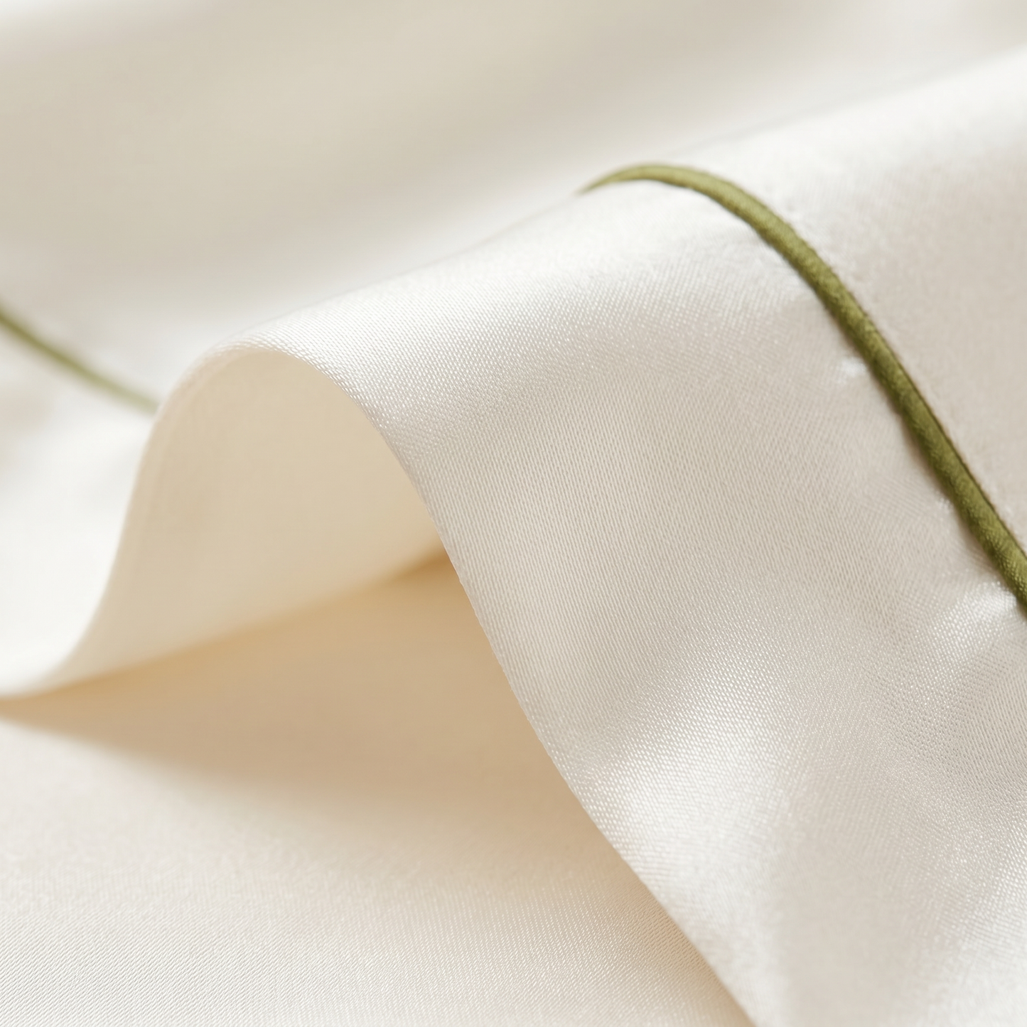 Qingsong Collection Pocket-Trimmed Silk Pajama Set