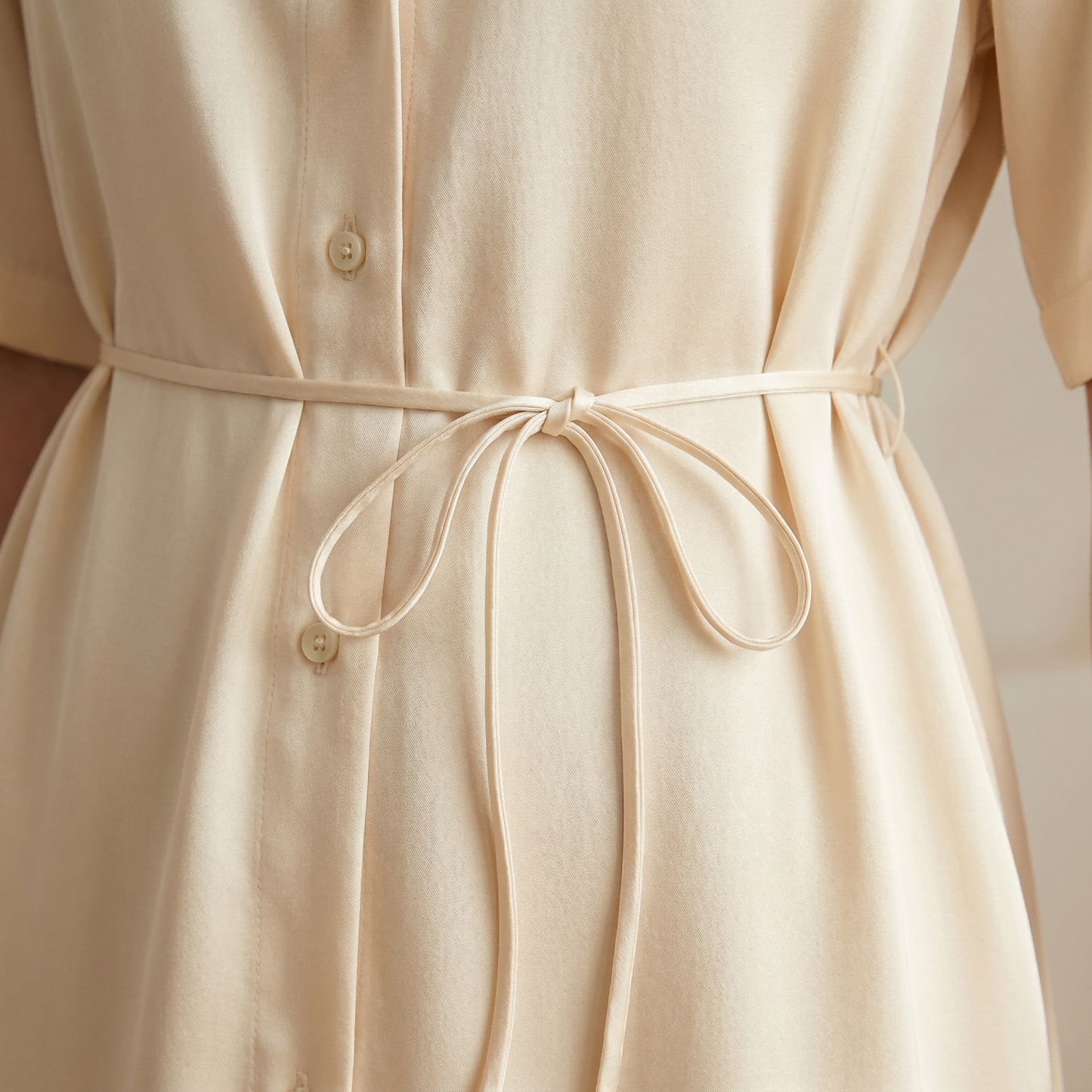 Classic Collection 19 Momme Grade 6A 100% Mulberry Silk Short-Sleeve Shirt Dress