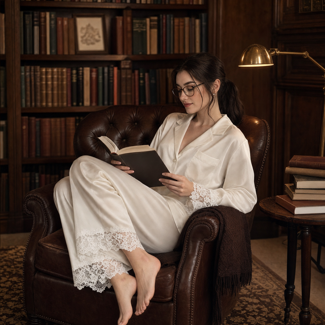 Zhenshe Collection 22 Momme Lace Silk Pajama Set