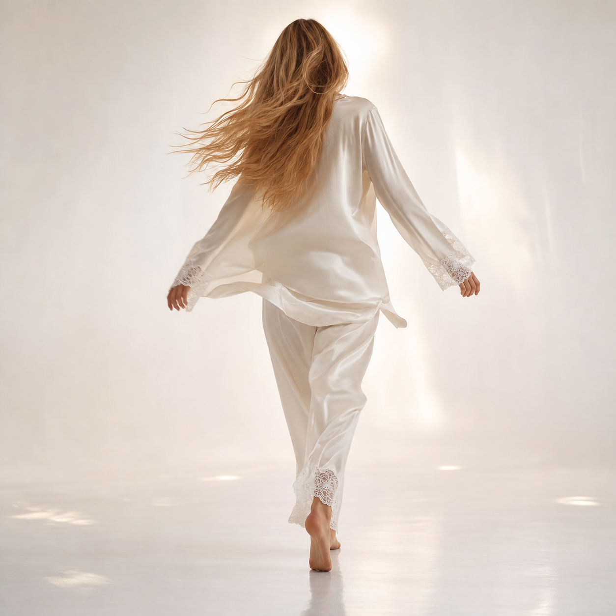 Zhenshe Collection 22 Momme Lace Silk Pajama Set