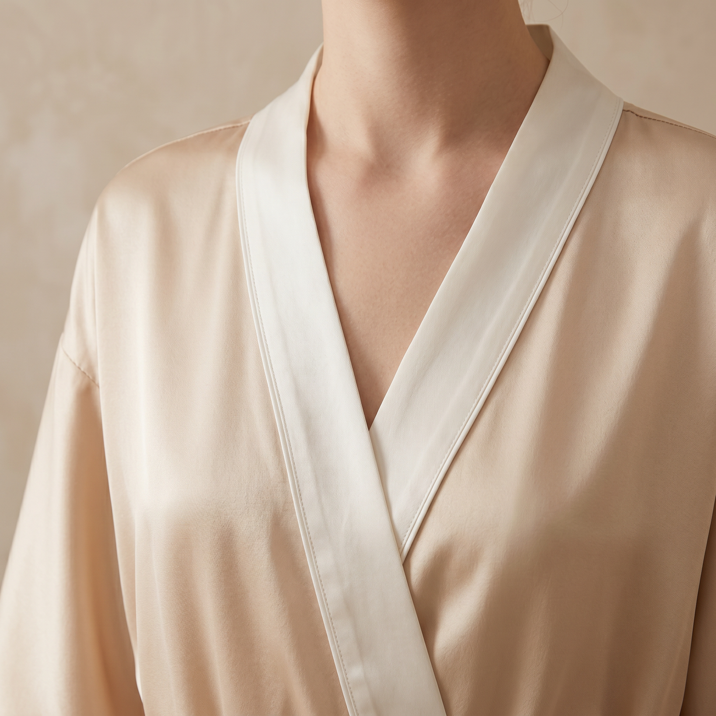 19 Momme Color-Bordered Silk Robe