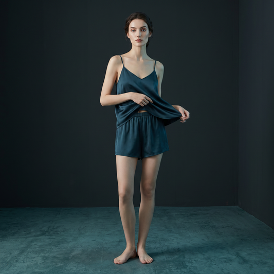19 Momme Silk Camisole Shorts Two-Piece Home Set