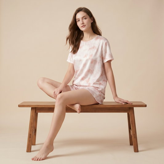 19 Momme Silk Marble Print Pajama Set