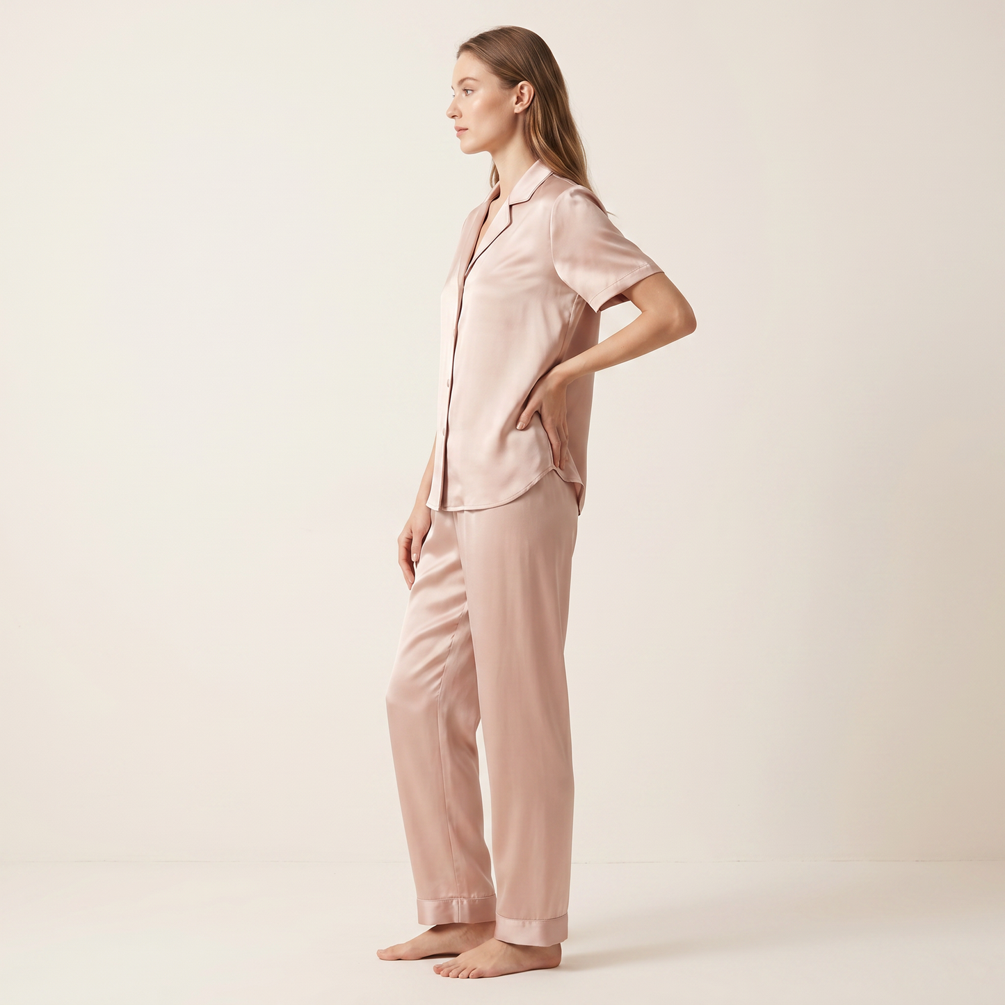 19 Momme Silk Camp Collar Short Sleeve Pants Set