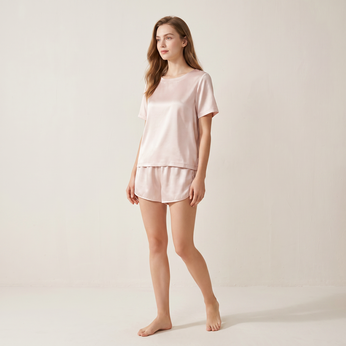 19 Momme Silk Crew Neck Short Sleeve Pajama Set
