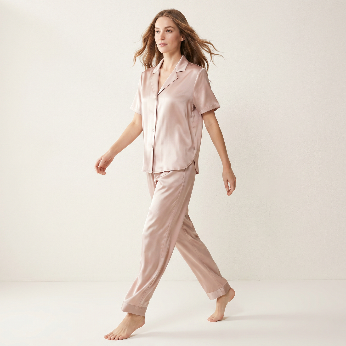 19 Momme Silk Camp Collar Short Sleeve Pants Set