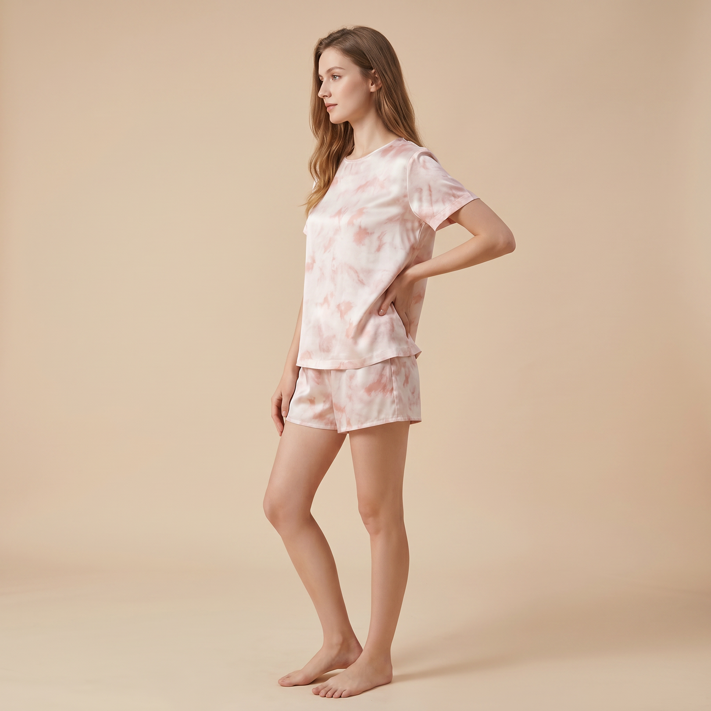 19 Momme Silk Marble Print Pajama Set