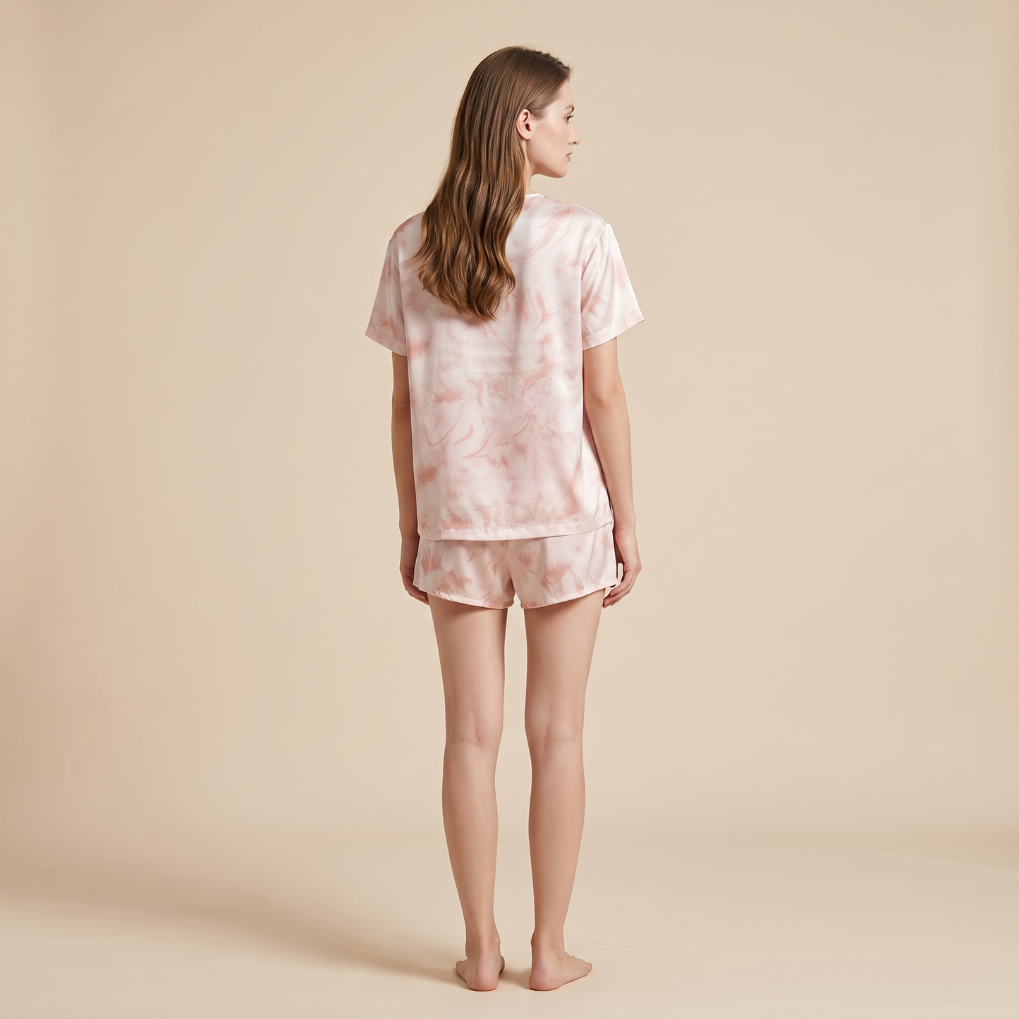 19 Momme Silk Marble Print Pajama Set