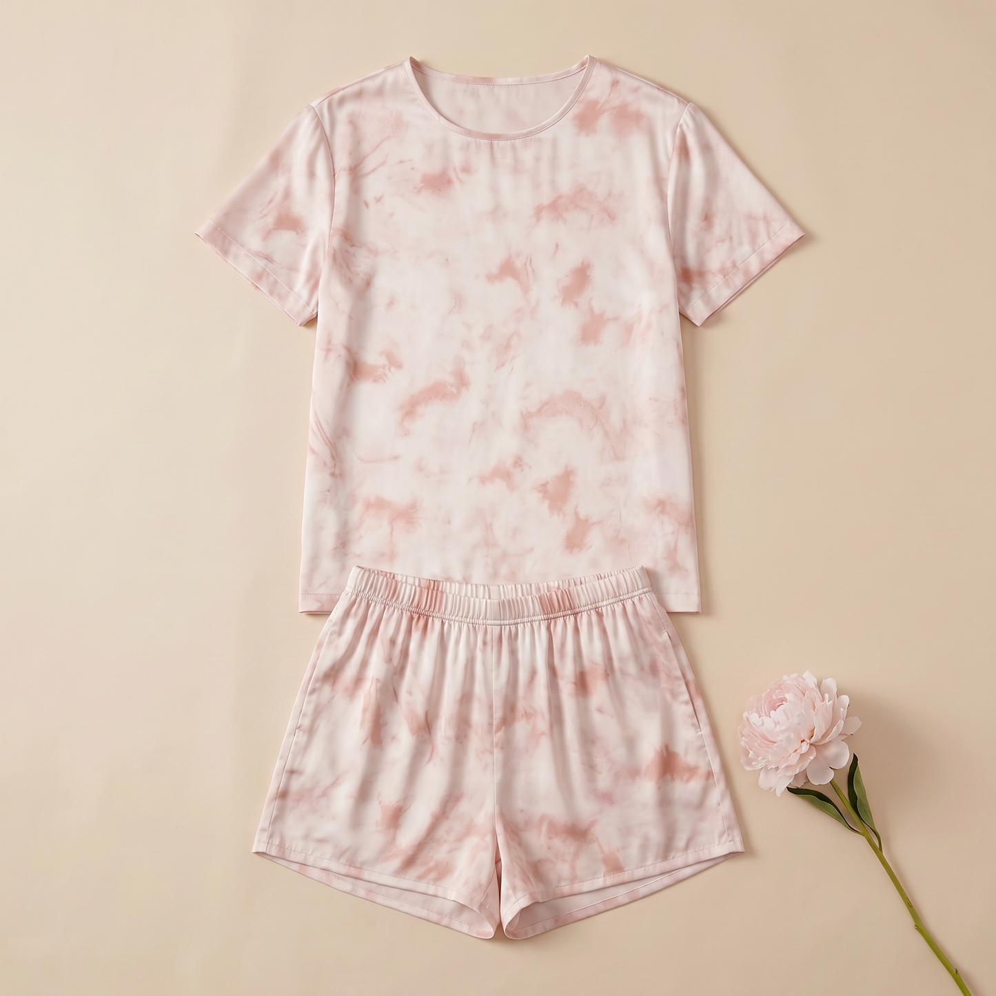 19 Momme Silk Marble Print Pajama Set