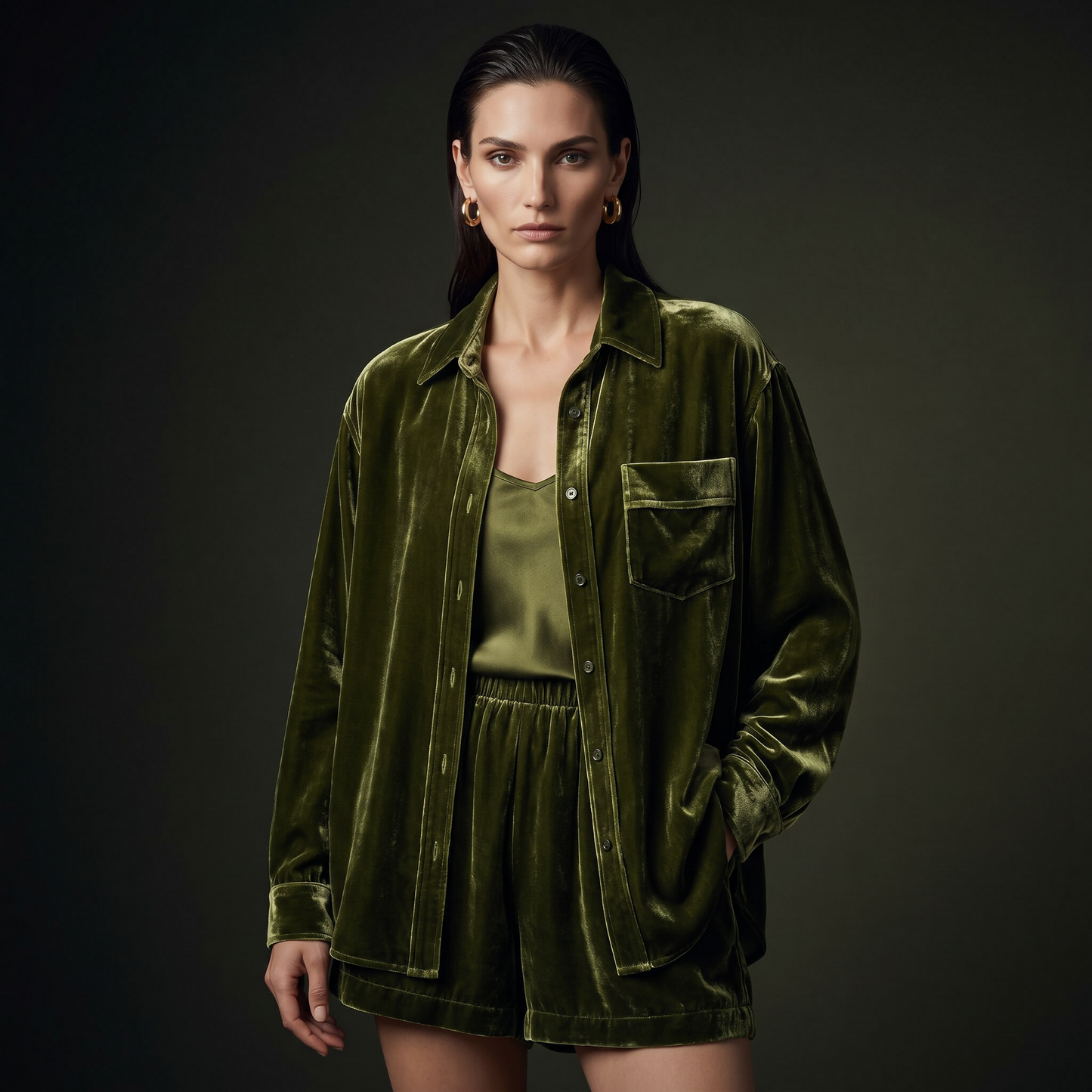 City Daily Collection 19 Momme Grade 6A 100% Mulberry Silk Velvet Shirt