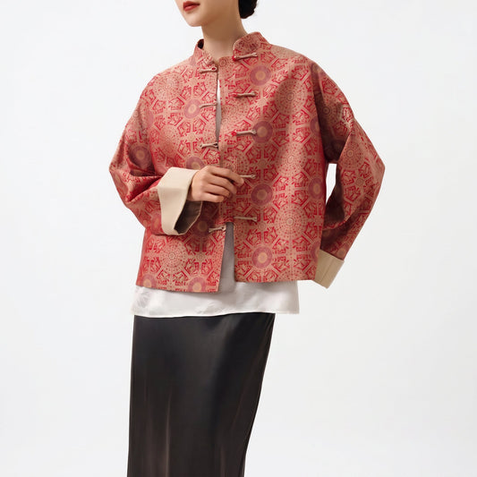 Badayun Silk Jacket (Red)