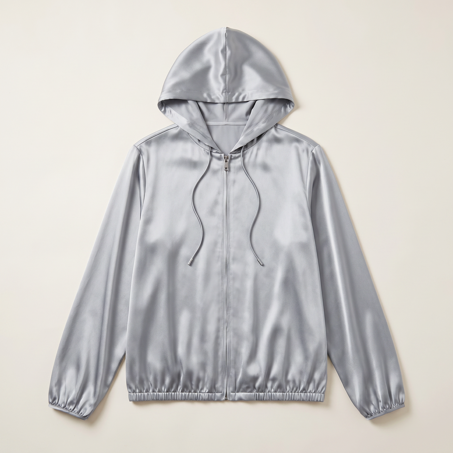 City Daily Collection 16 Momme Grade 6A 100% Mulberry Silk Crepe de Chine Hooded Jacket