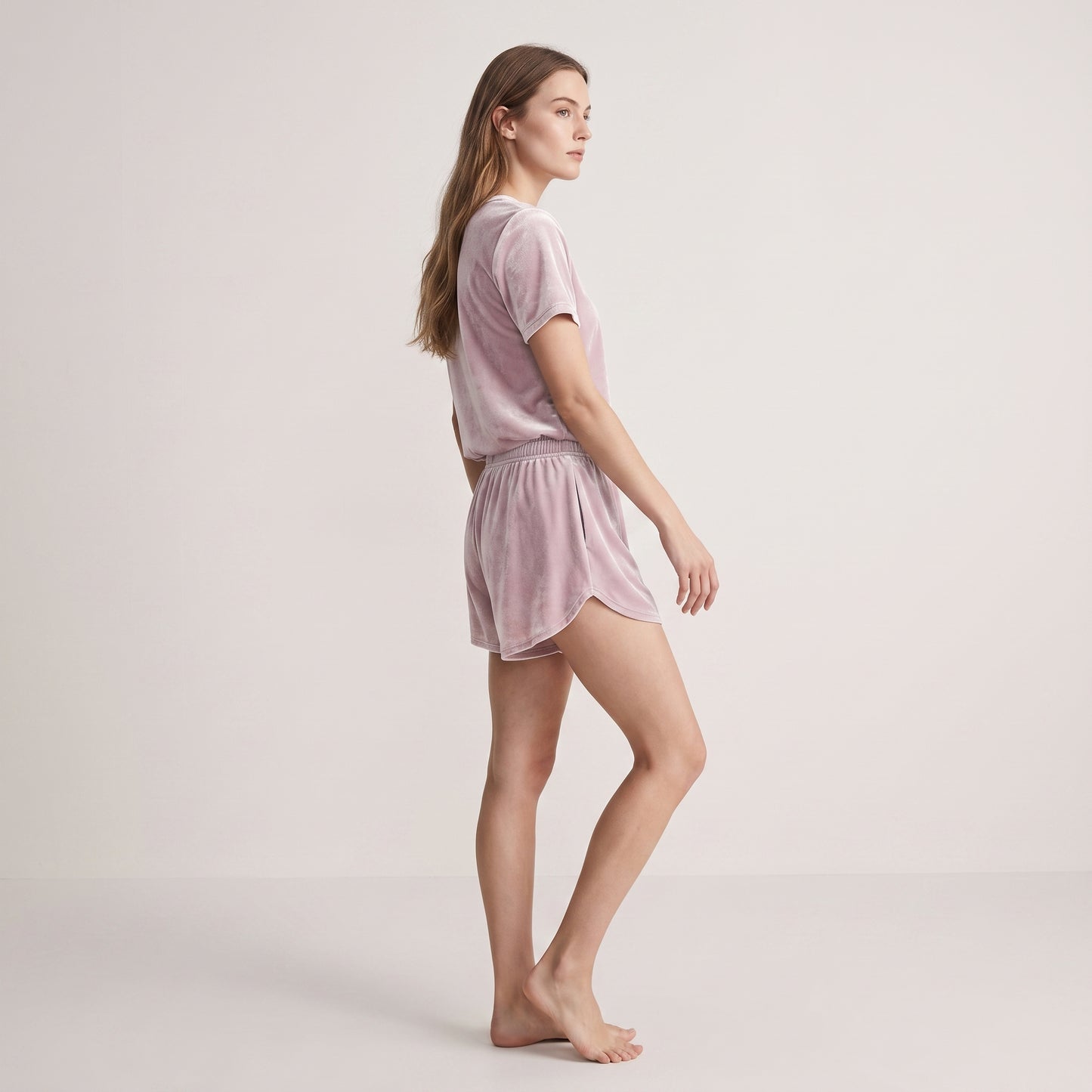 19 Momme Silk Velvet Top Shorts Set