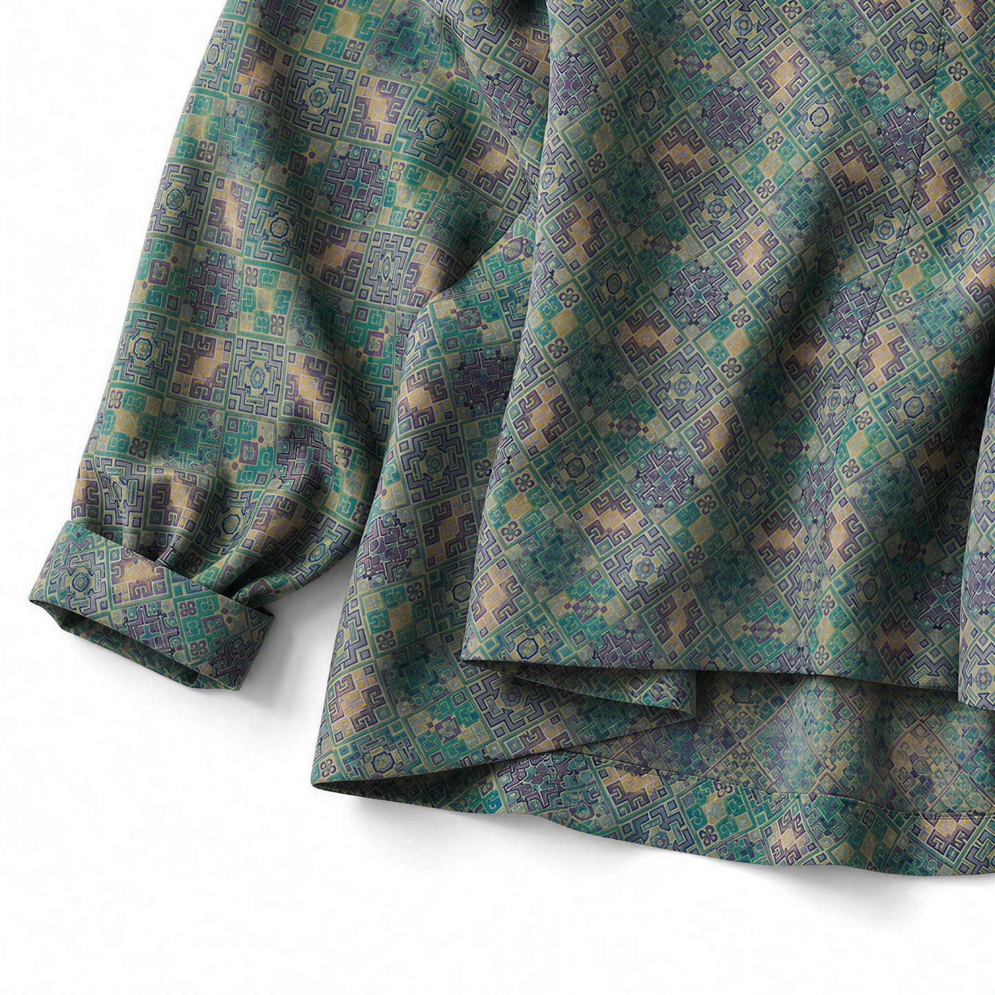 Diamond Lattice Silk Sweatshirt (Dark Green)