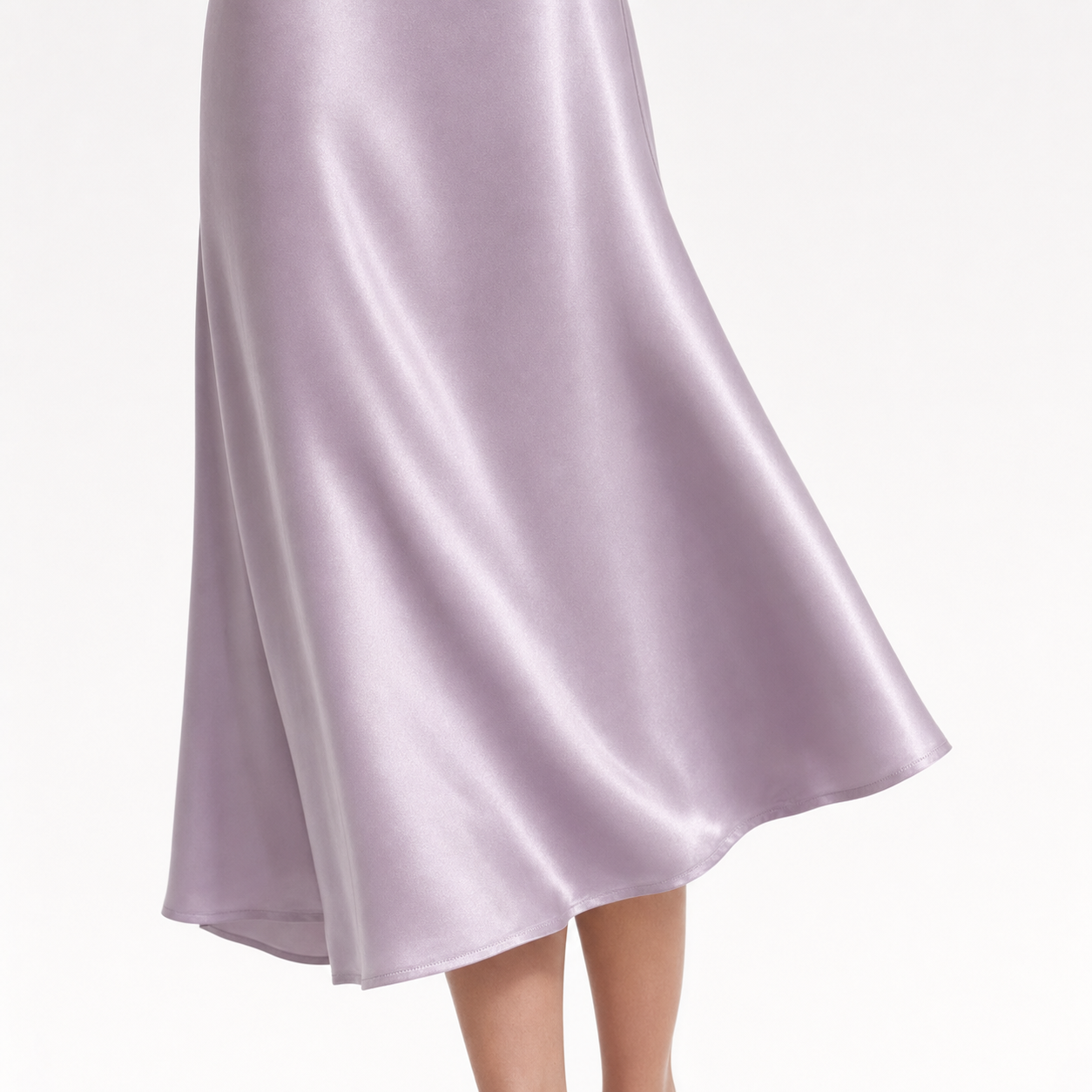 Interweave Collection 19 Momme Grade 6A 100% Mulberry Silk Cowl Neck Midi Slip Dress