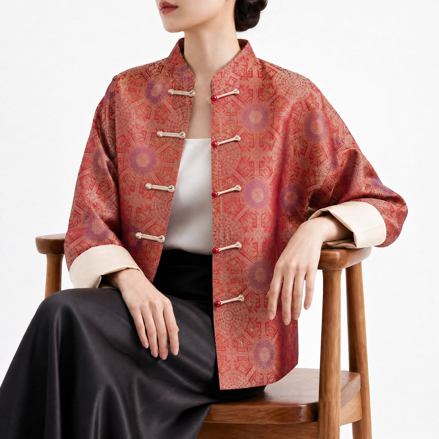 Badayun Silk Jacket (Red)