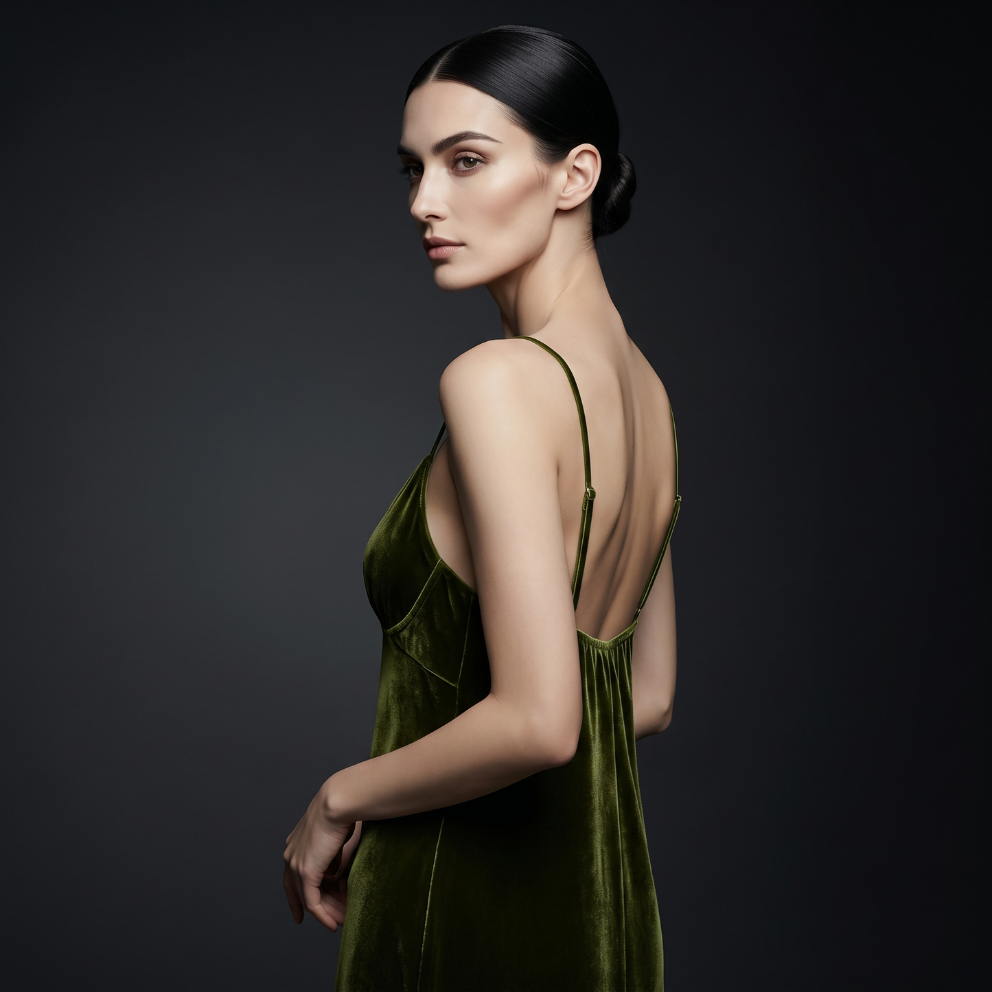 Zhenshe Collection 19 Momme Grade 6A 100% Mulberry Silk Velvet Built-in Cup Camisole Dress