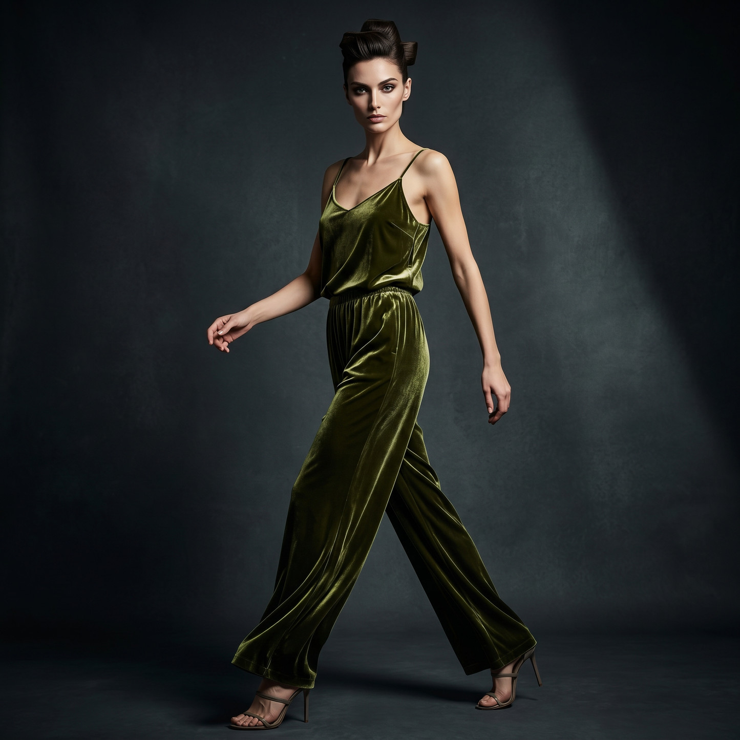 19 Momme Silk Velvet Camisole Pajama Pants Set