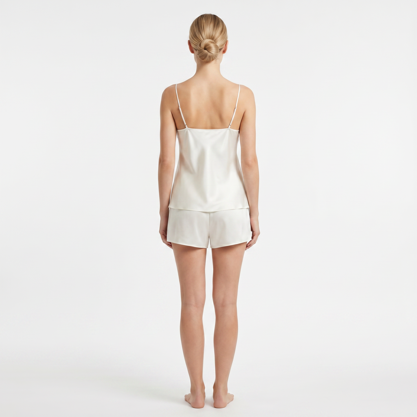 Qingsong Collection Lace-Trimmed Silk Camisole & Shorts Set