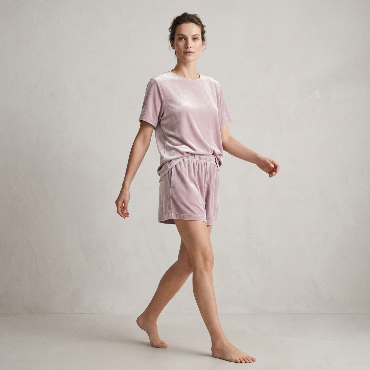 19 Momme Silk Velvet Top Shorts Set