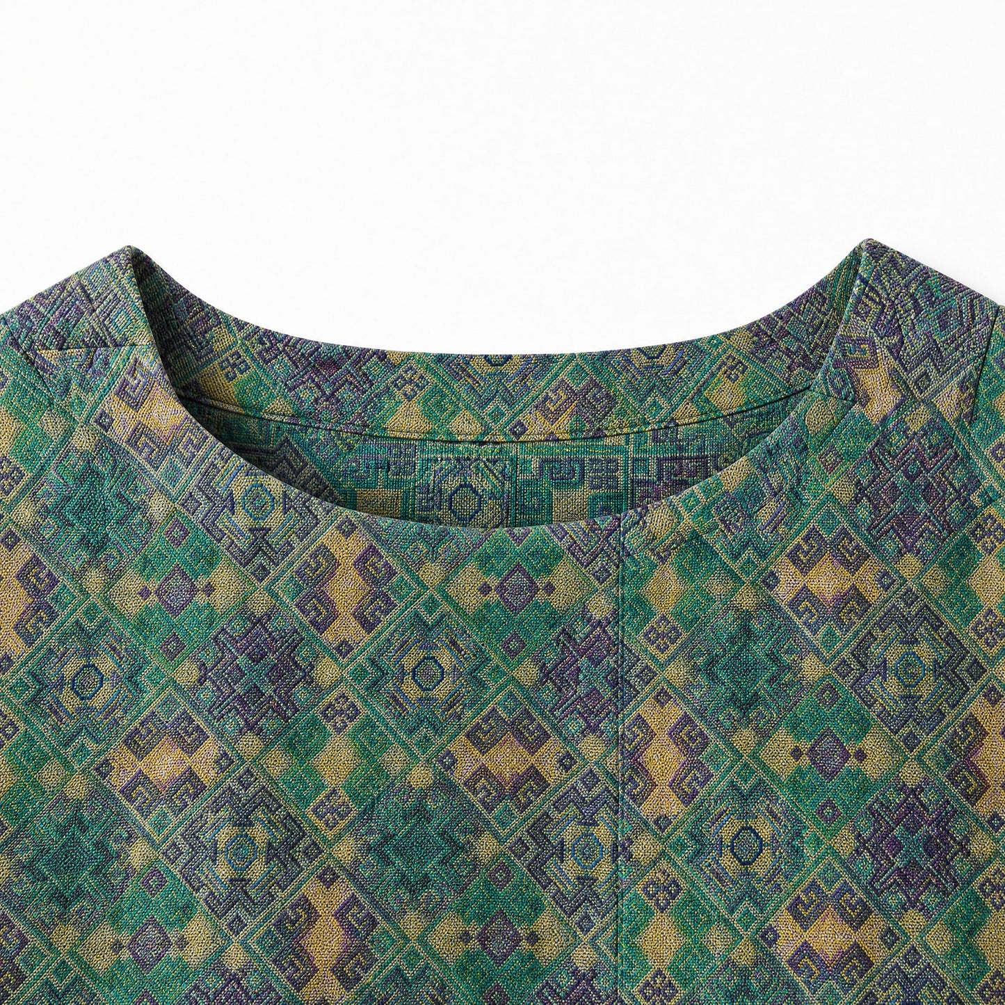 Diamond Lattice Silk Sweatshirt (Dark Green)