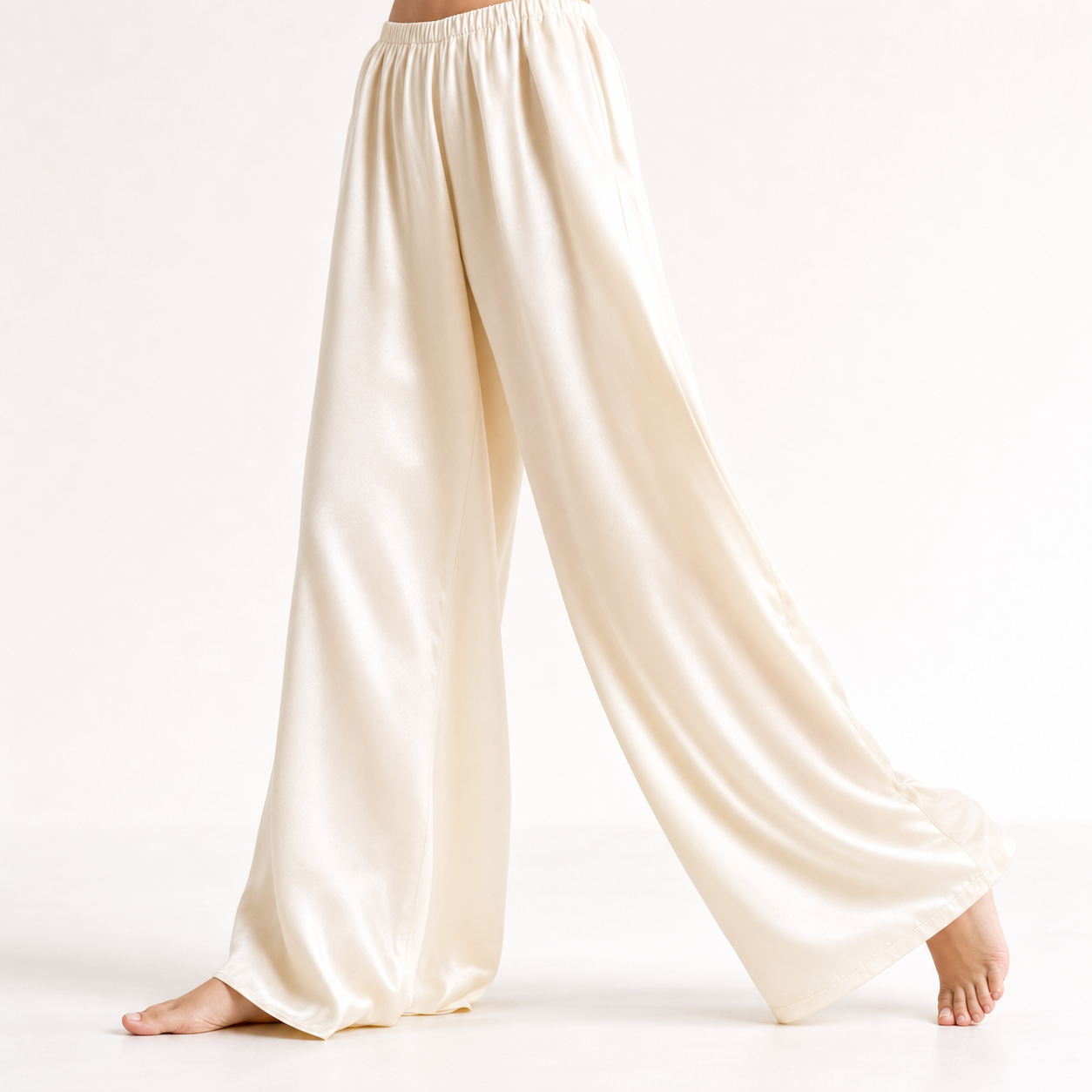 Interweave Collection Woven Strap V-Neck Wrap Silk Pajama Set