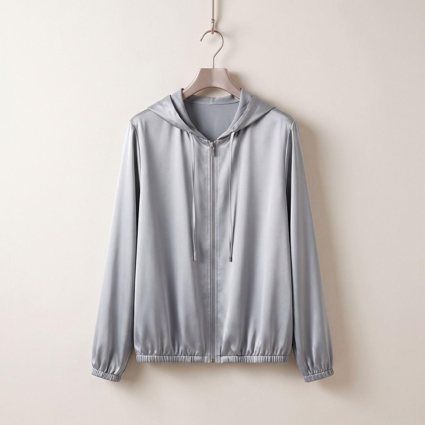 City Daily Collection 16 Momme Grade 6A 100% Mulberry Silk Crepe de Chine Hooded Jacket
