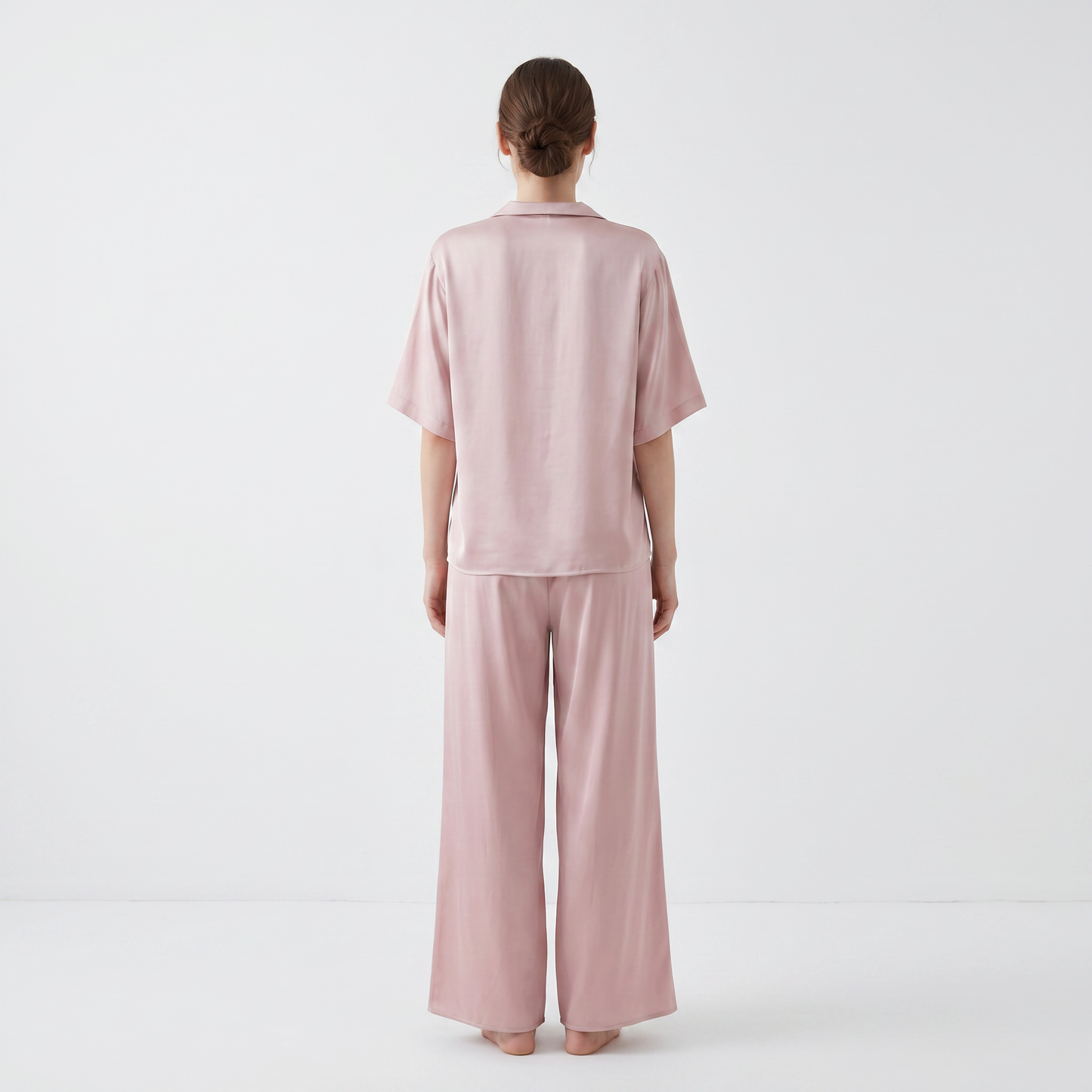 Soho Collection 19 Momme Sandwashed Relaxed Blazer Two-Piece Set
