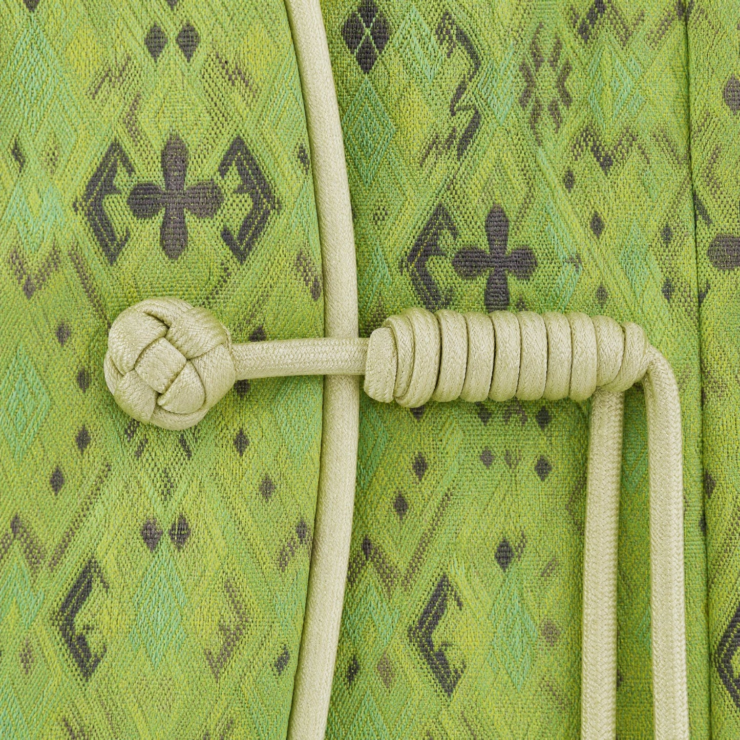 Diamond Lattice Silk Mandarin Vest (Light Green)