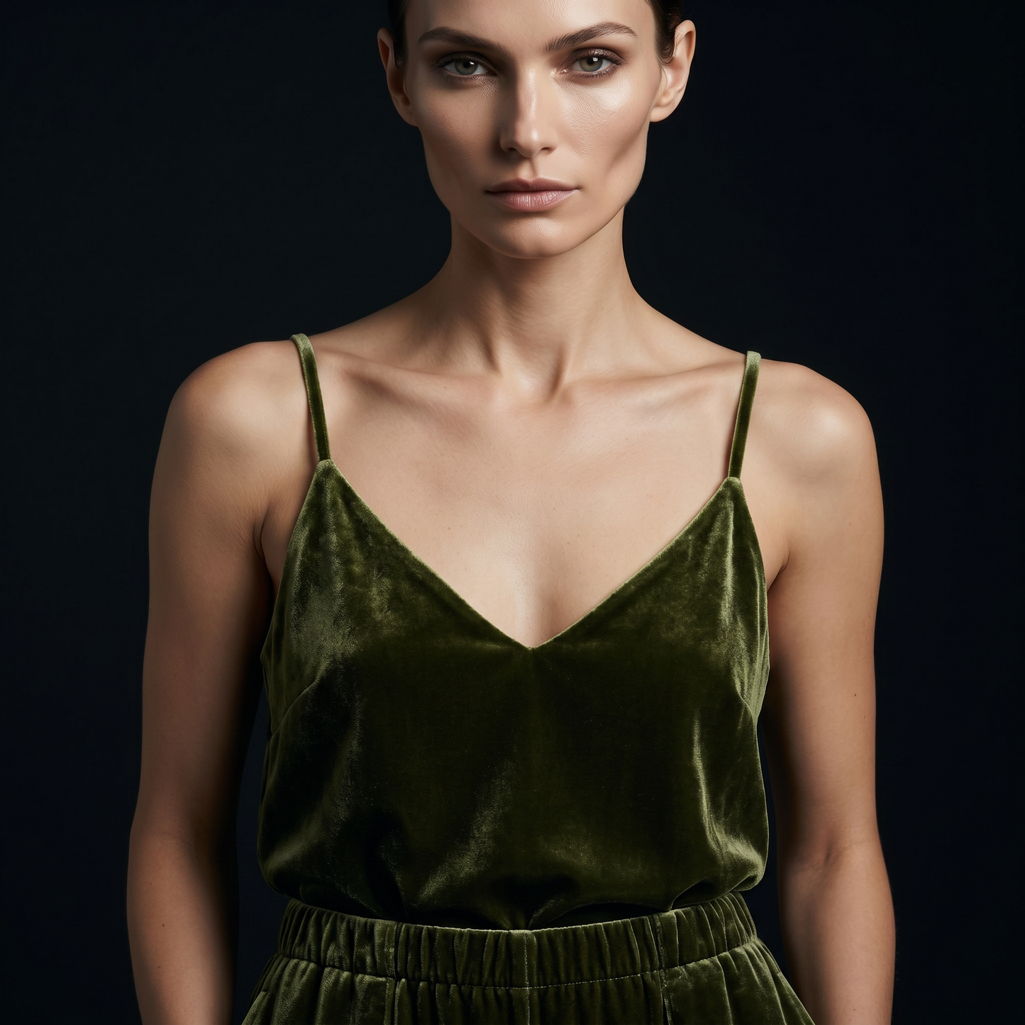 19 Momme Silk Velvet Camisole Pajama Pants Set