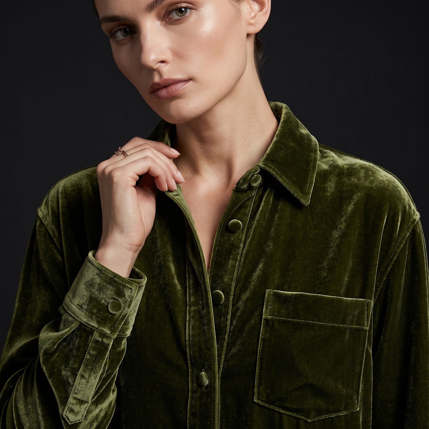 City Daily Collection 19 Momme Grade 6A 100% Mulberry Silk Velvet Shirt