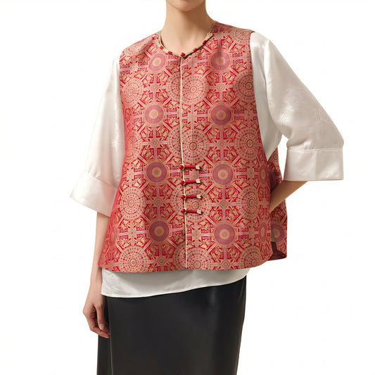 Badayun Silk Vest (Red)