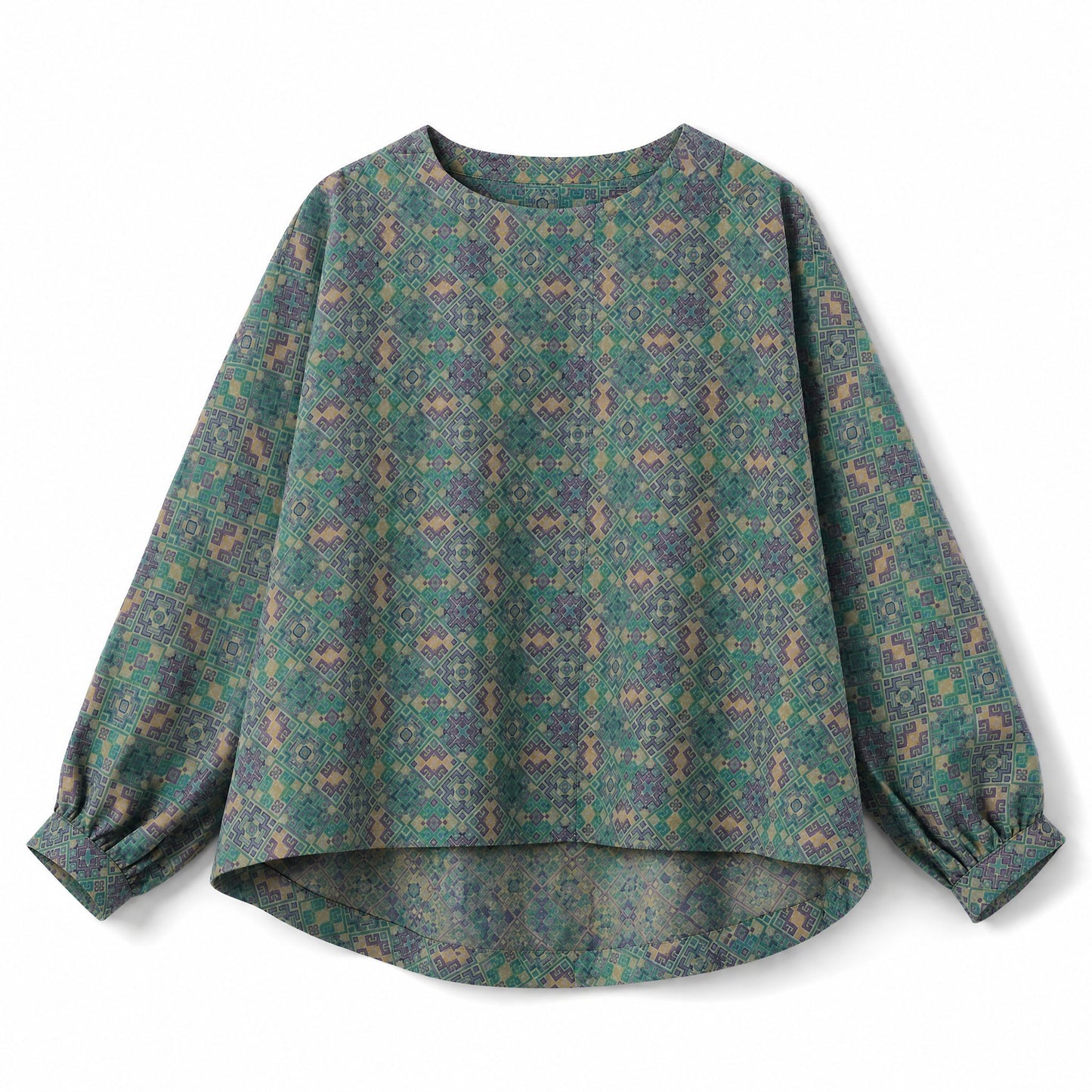Diamond Lattice Silk Sweatshirt (Dark Green)