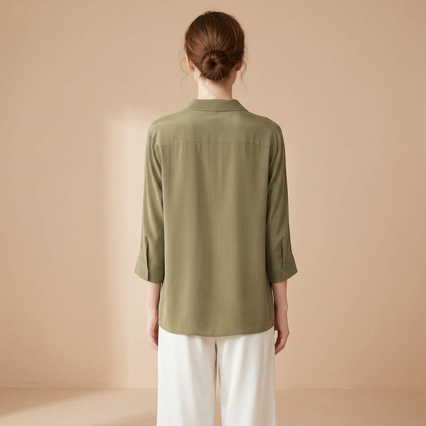 City Daily Collection 19 Momme Grade 6A 100% Mulberry Silk Crepe de Chine Tie-Front Shirt