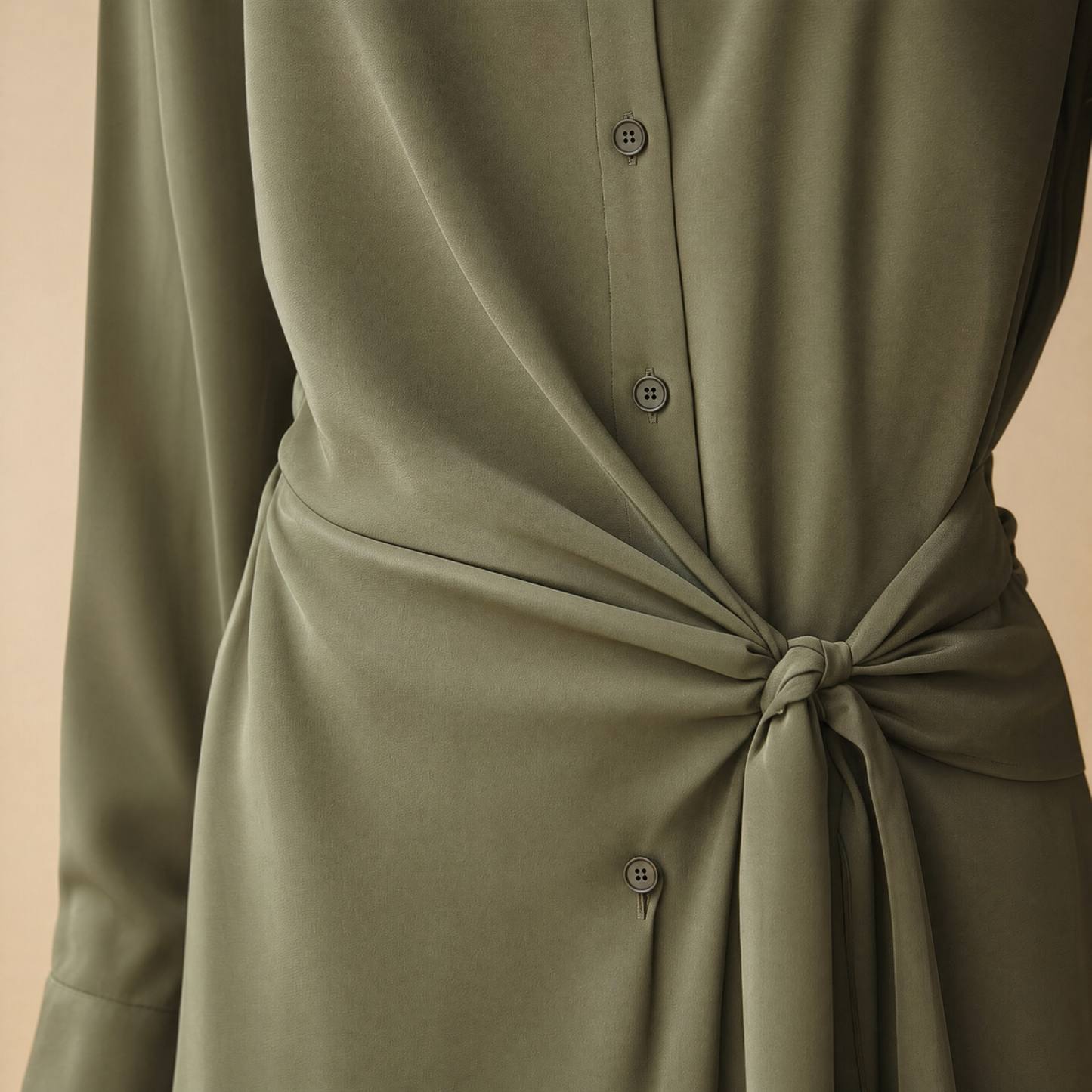 City Daily Collection 19 Momme Grade 6A 100% Mulberry Silk Crepe de Chine Tie-Front Shirt