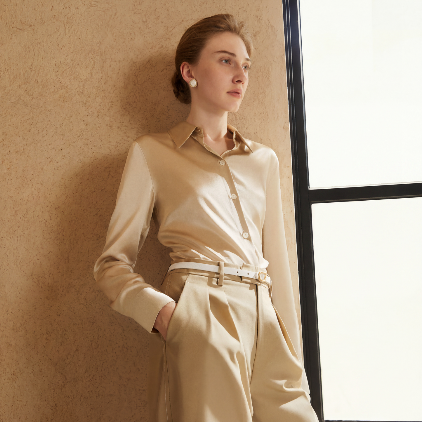 City Daily Collection 22 Momme Grade 6A 100% Mulberry Silk Crepe de Chine Shirt