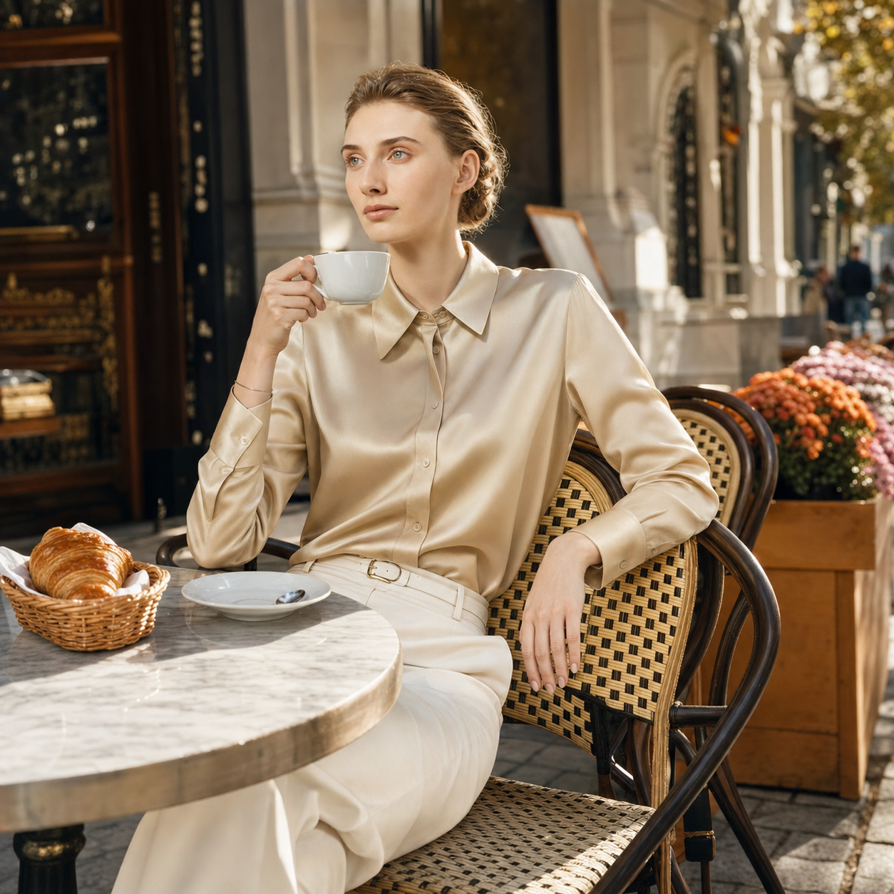 City Daily Collection 22 Momme Grade 6A 100% Mulberry Silk Crepe de Chine Shirt