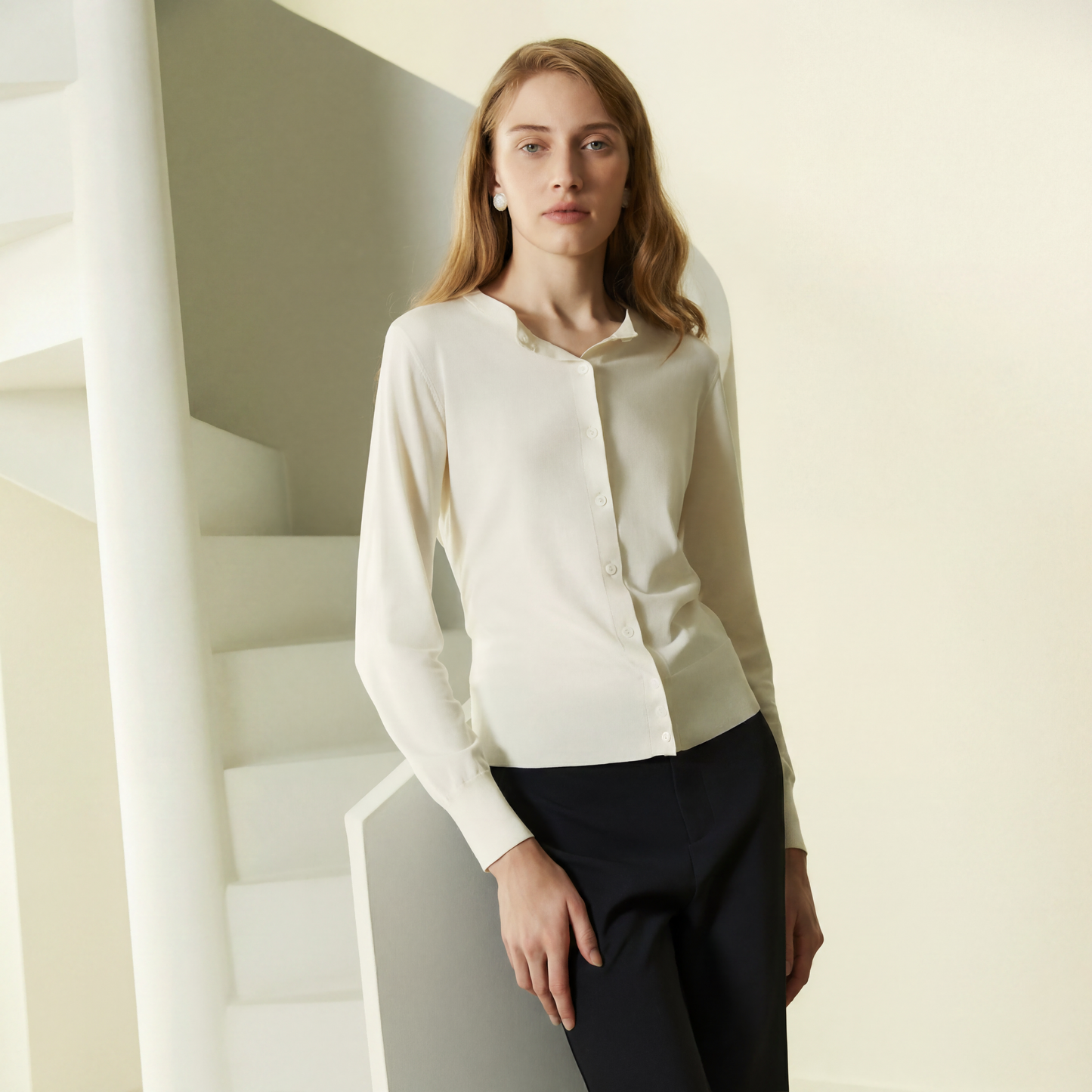 City Daily Collection 19 Momme Grade 6A 100% Mulberry Silk Knit Cardigan