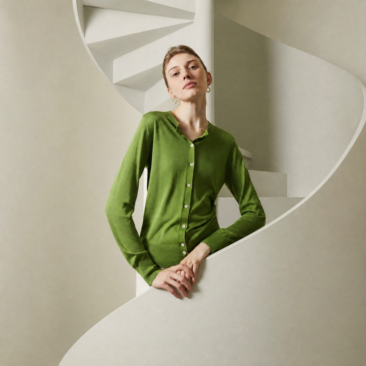 City Daily Collection 19 Momme Grade 6A 100% Mulberry Silk Knit Cardigan