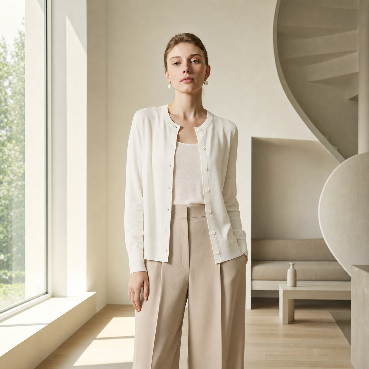 City Daily Collection 19 Momme Grade 6A 100% Mulberry Silk Knit Cardigan