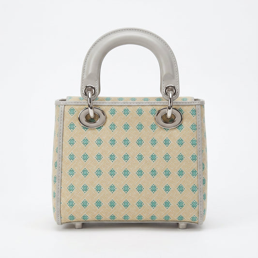 Diamond Lattice Brocade Lady Bag (Cream)