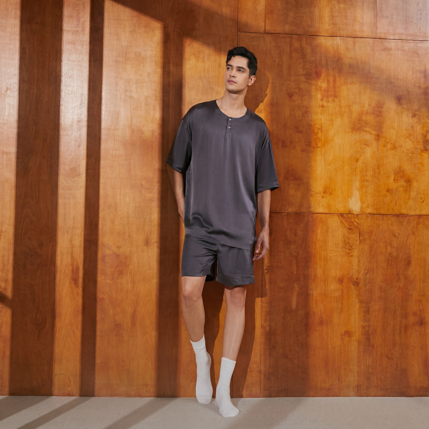 Soho Collection Unisex Stone-Washed Silk Pajama Set