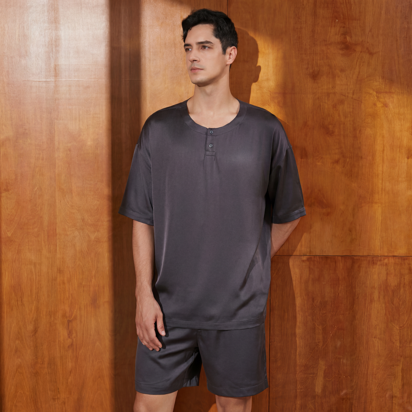 Soho Collection Unisex Stone-Washed Silk Pajama Set